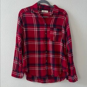 Hollister Red and Blue Plaid Shirt